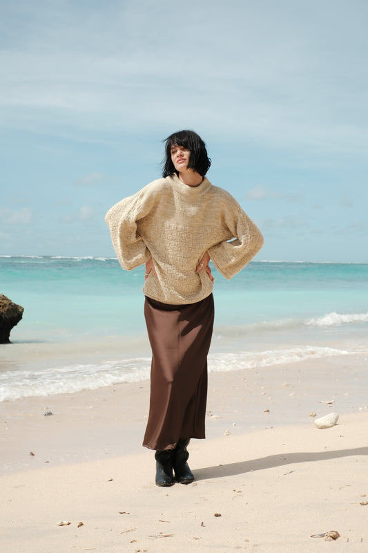 Svetr z přírodní příze béžový