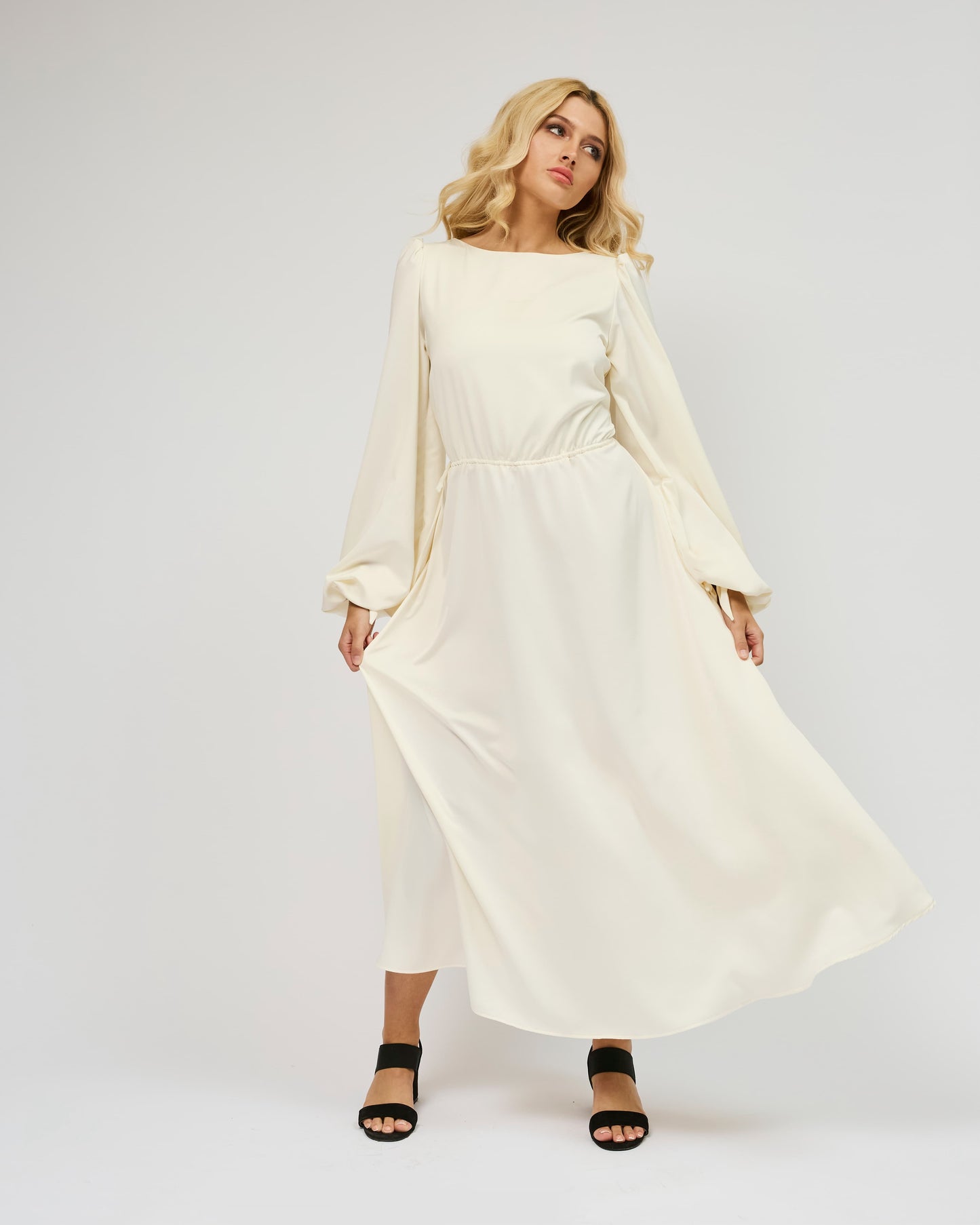 Saténové maxi šaty - předobjednávka