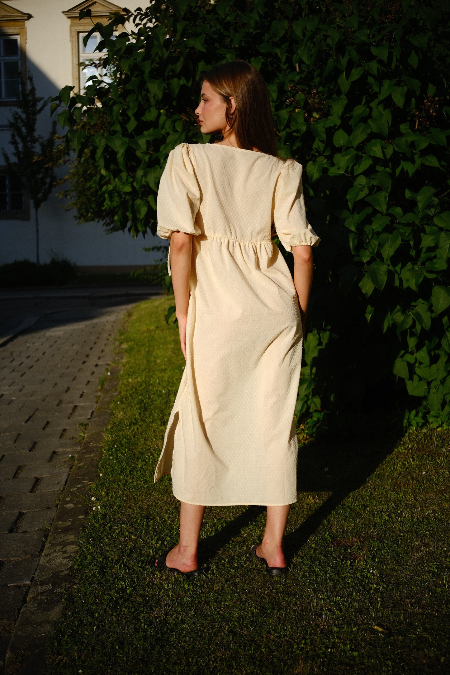 Bavlněné šaty butter yellow