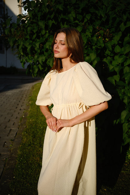 Bavlněné šaty butter yellow