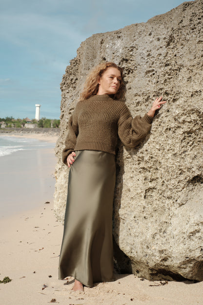 Mohérový svetr zelený