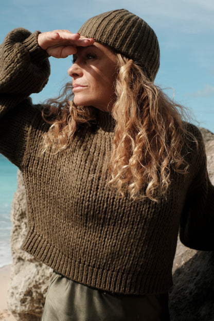 Mohérový svetr zelený