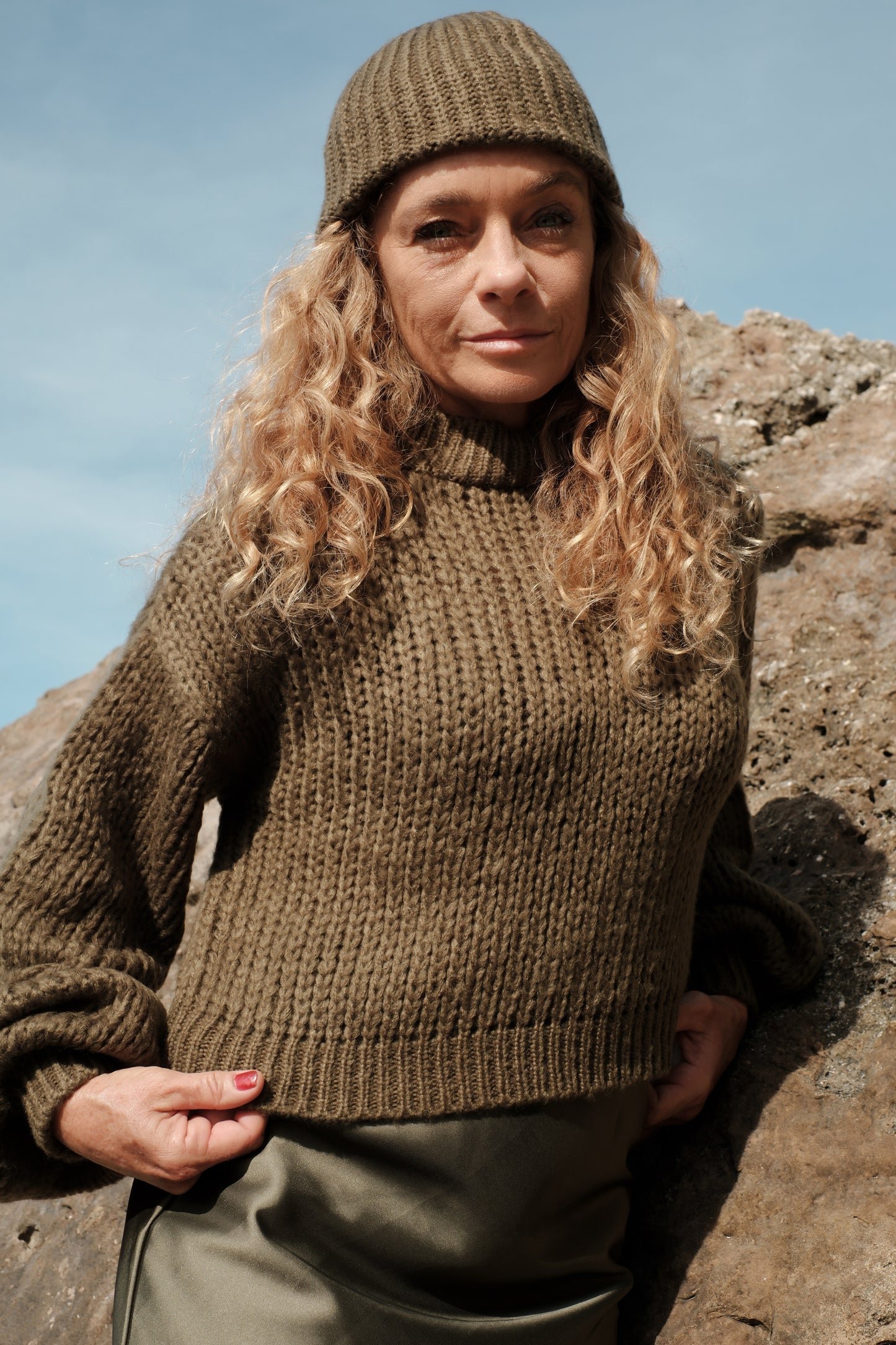 Mohérový svetr zelený