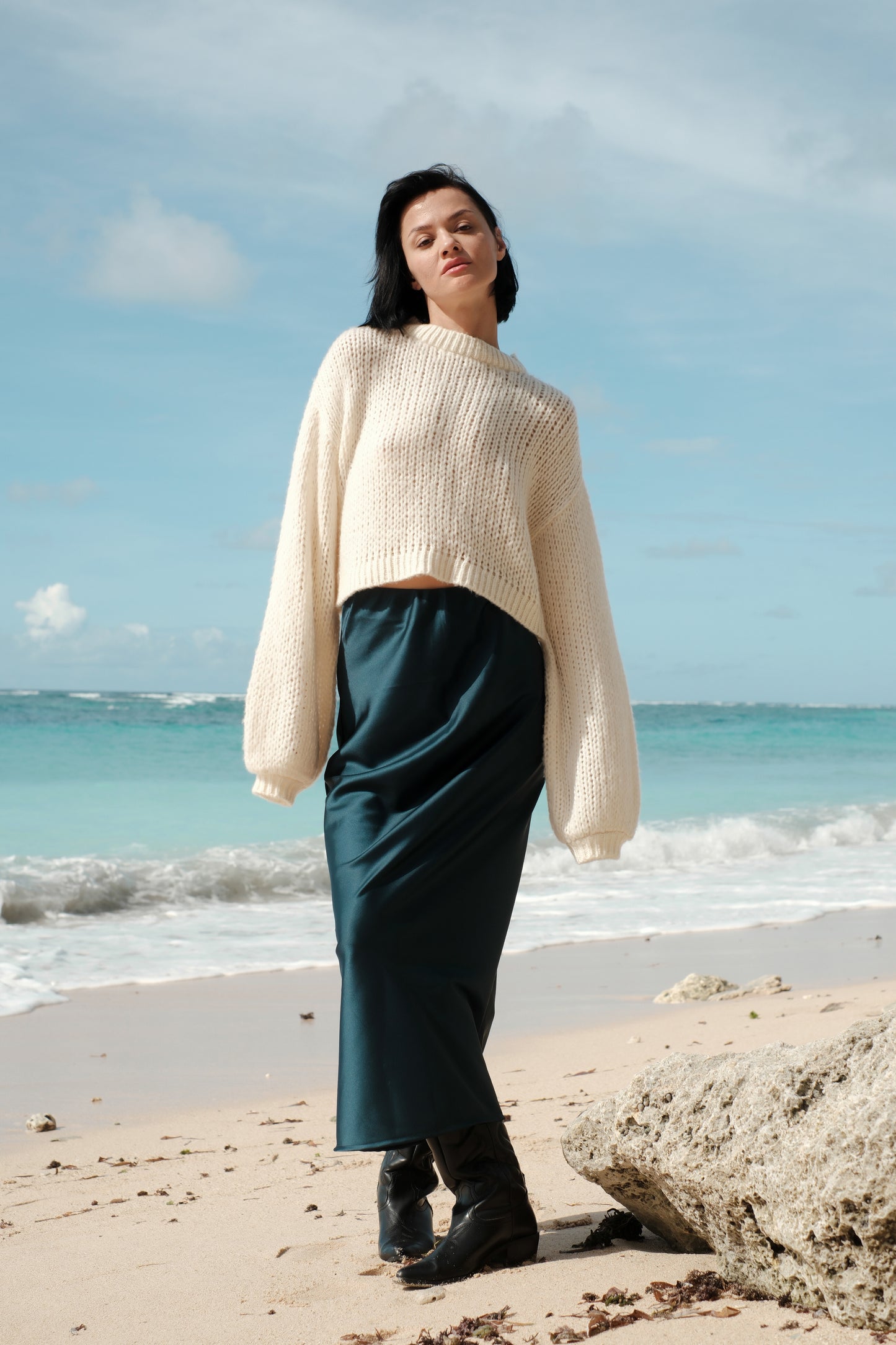 Mohérový svetr crop