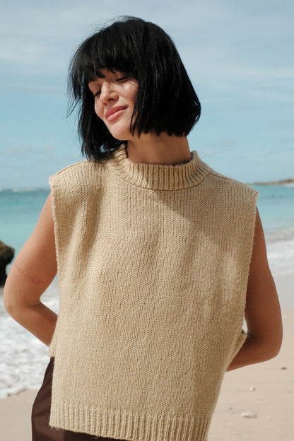 Mohérová vestička béžová