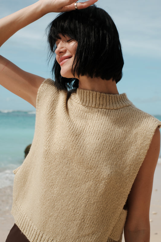 Mohérová vestička béžová