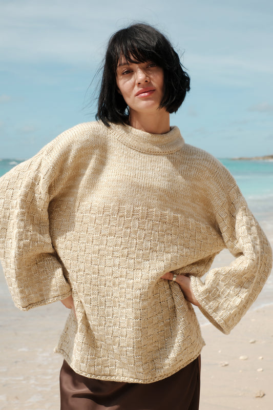 Svetr z přírodní příze béžový