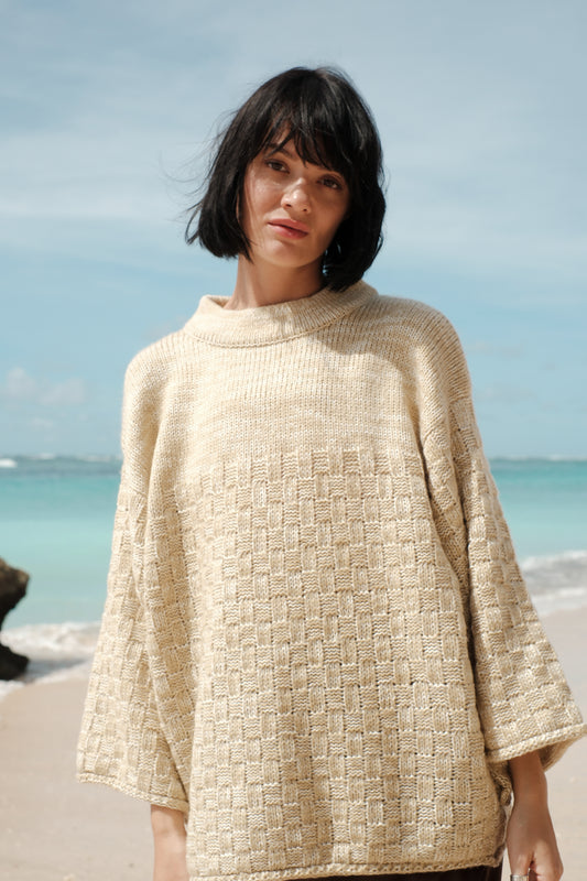 Svetr z přírodní příze béžový