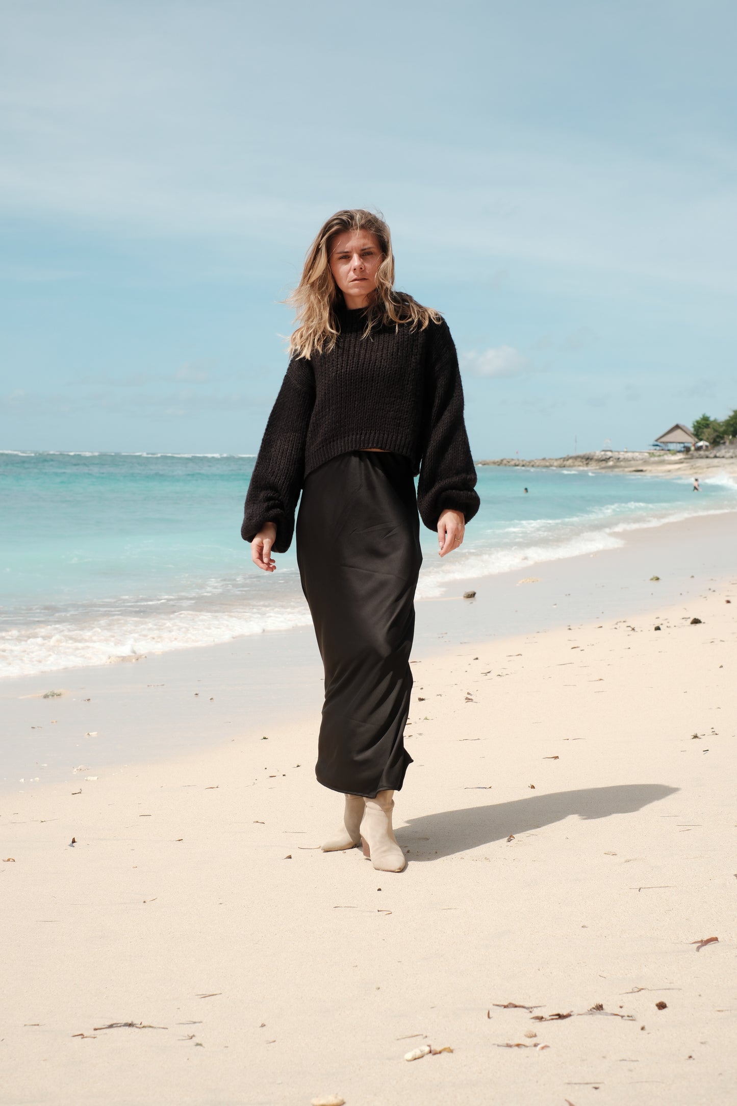 Mohérový svetr černý