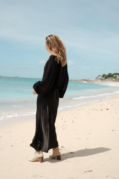 Mohérový svetr černý