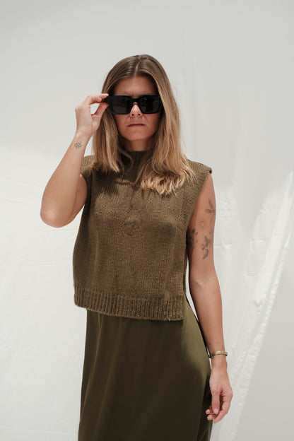 Mohérová vestička zelená