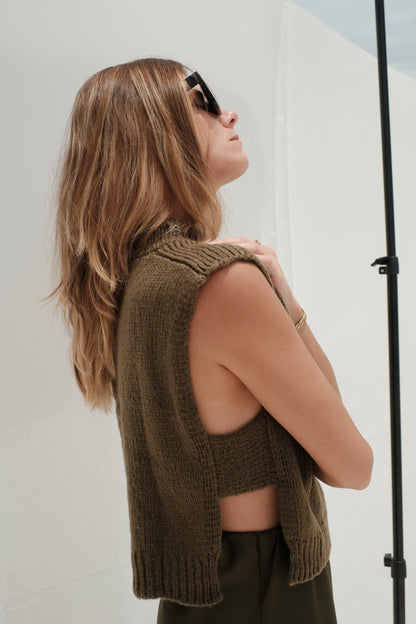 Mohérová vestička zelená